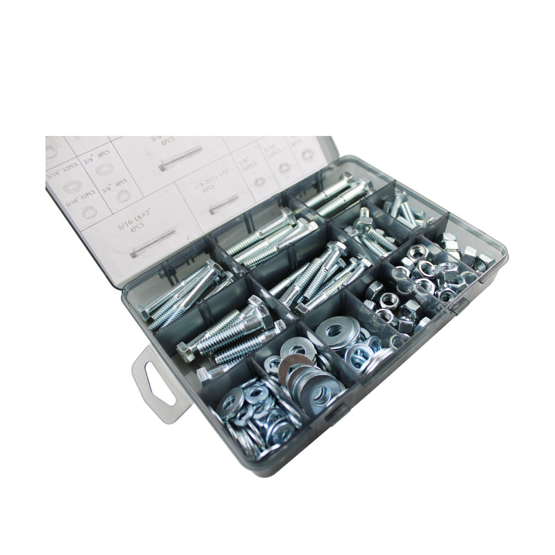 Heavy Duty Nut & Bolt Assortment Kit, 172 PCS Includes 9 Most Common Size