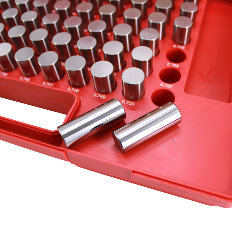 Steel Pin Gage Set Plus+ 125 PCS M4 .626-.750"