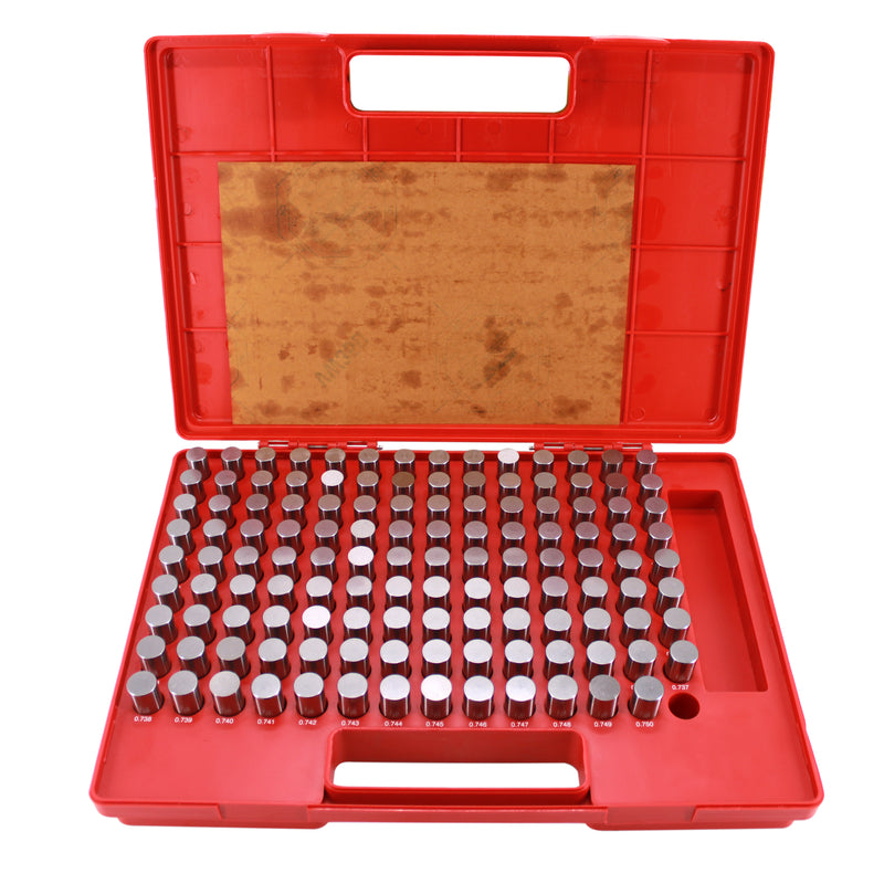 Steel Pin Gage Set Plus+ 125 PCS M4 .626-.750"