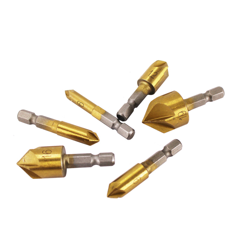 Countersink Drill Bit, Drill Bit Set 6 Pcs 1/4&
