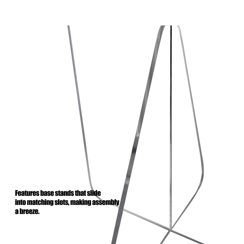 Sneeze Guard with Transaction Window, 30in x 24in Protective Freestanding Shield for Offices and Stores