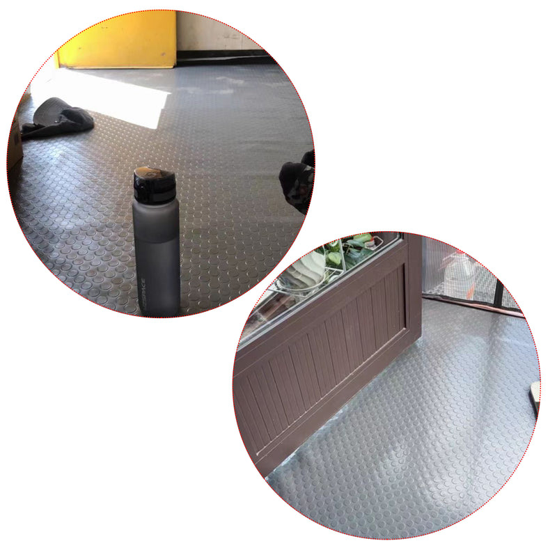 7.3 X 16.9 FT- 2.5mm Thickness Commercial-Grade PVC Roll Garage Floor Mat Coin-Top Utility Floor Mat