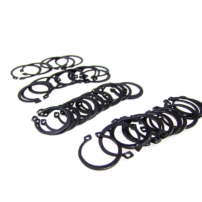 Snap Ring Assortment, 300 Count | 18 Sizes (1/8" - 1-1/4") | Hardened Steel