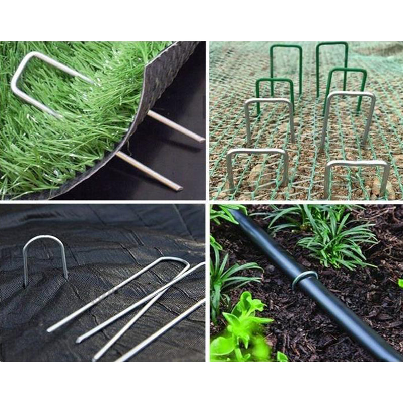 100PCS 6-Inch Garden Landscape Sod Staples - 11-Gauge Pins - Stakes for Weed Barrier Fabric, Ground Cover and Landscaping