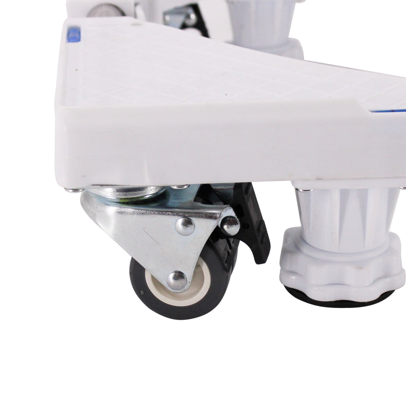 Multi-functional Movable Adjustable Base with 4×2 Locking Rubber Swivel Wheels and 4 Strong Feet Mobile Case Roller Dolly for Washing Machine, Dryer and Refrigerator