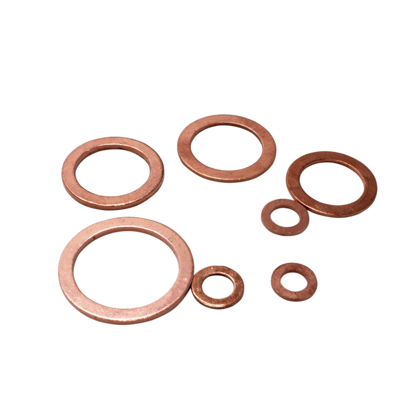300Pcs 12 Sizes Copper Metric Sealing Washers Assortment Set
