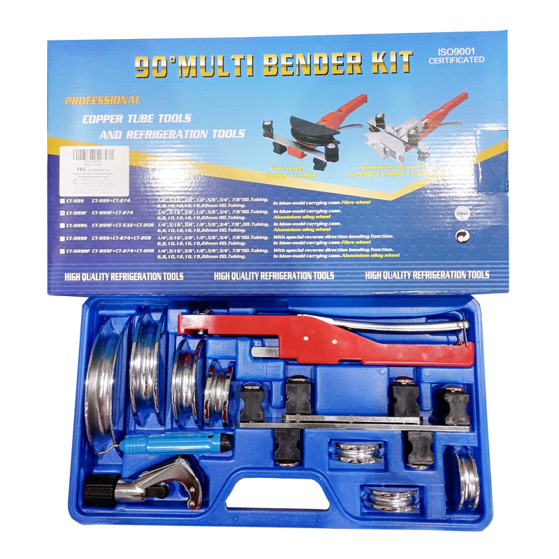 Copper Aluminum Tube Bender Kit, Bender Hand Tool 1/4 to 7/8 IN