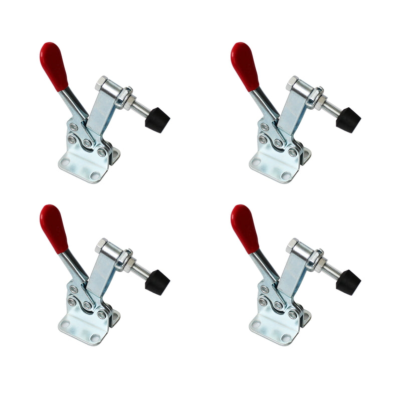 4PCS Hand Tool Toggle Clamp 201B Antislip Red Horizontal Clamp 201-B Quick Release Tool Holding Capacity Force 198lbs.