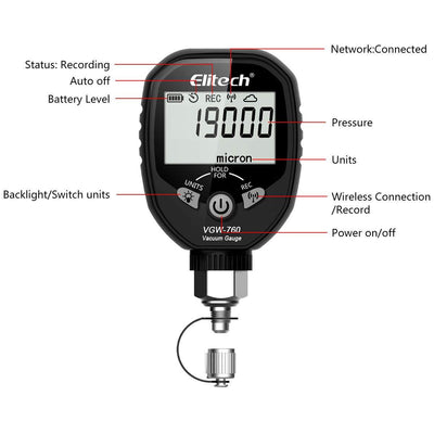 Hardware Factory Store Inc - Wireless Digital Vacuum Gauge - [variant_title]