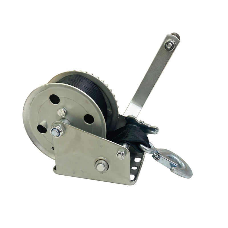 1200lbs Capacity Heavy Duty Hand Winch Nylon Strap Manual Portable Crank Winch