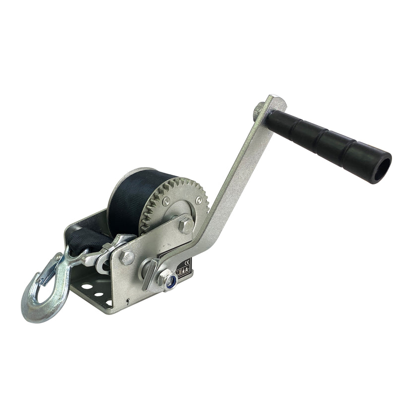 600lbs Capacity Heavy Duty Hand Winch,Nylon Strap Manual Portable Crank Winch