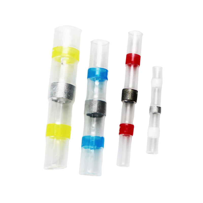100 PCS Solder Seal Wire Connectors Heat Shrink Butt Connectors Electrical Wire Terminals Marine Insulated Butt Splices