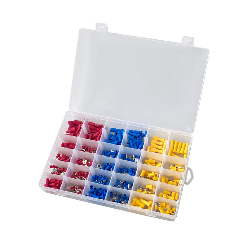 480Pcs Assorted Crimp Terminals, Wire Connectors, Mixed Assorted Lug Kit, Spade Ring Set for Automotive, Electrical Wirings, LED Lighting, Home DIYer