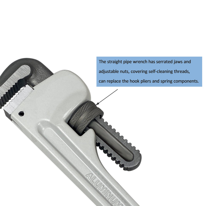 18 IN Heavy Duty Aluminum Straight Pipe Wrench