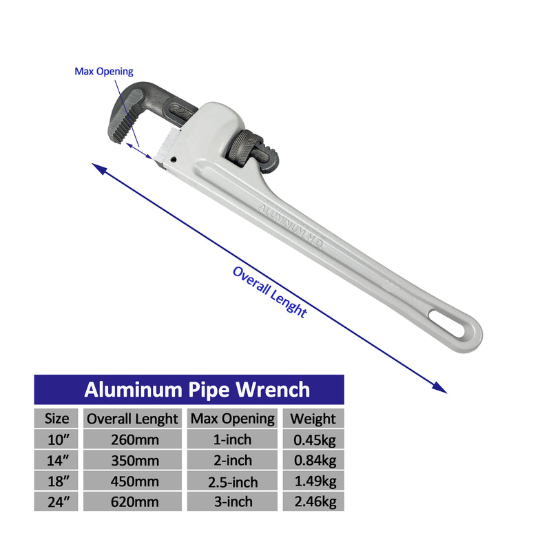 24 IN Heavy Duty Aluminum Straight Pipe Wrench