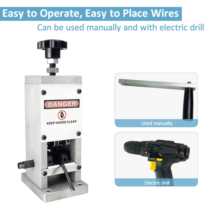 Wire Stripping Machine Hand Crank Automatic Drill Operated Aluminum Alloy Cable Wire Stripper Machine