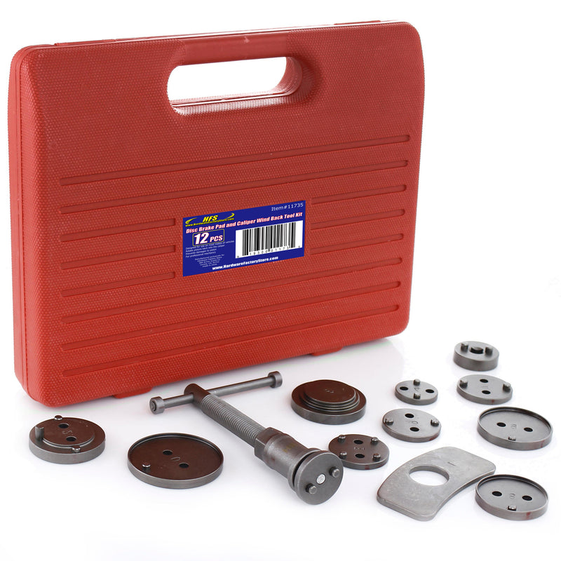 Disc Brake Pad And Caliper Wind Back Kit | 12-Piece Set