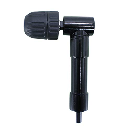 HFS (R) Cordless Right Angle Drill Attachment Adapter with 3/8" Keyed Chuck 8mm Hex Shank Power Tool Accessory
