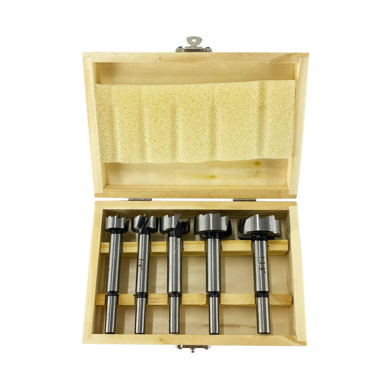 5PCS Centre Bit Set Diameters 3/4, 7/8, 1, 1-1/4, and 1-3/8-inch