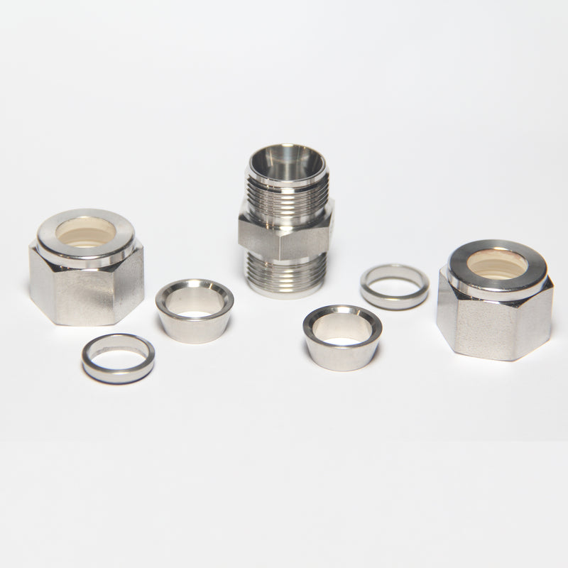 Compression Tube Fitting Union 1/2" Tube OD Adapter Stainless Steel 316