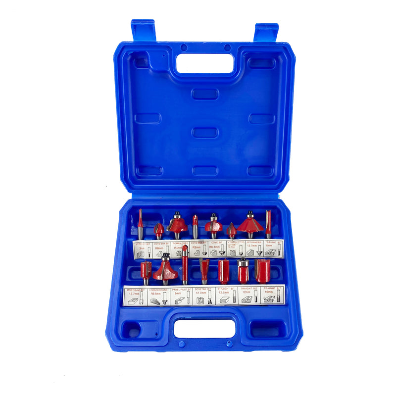 15pcs Round Over Router Bit Woodworking Drill Tool Set