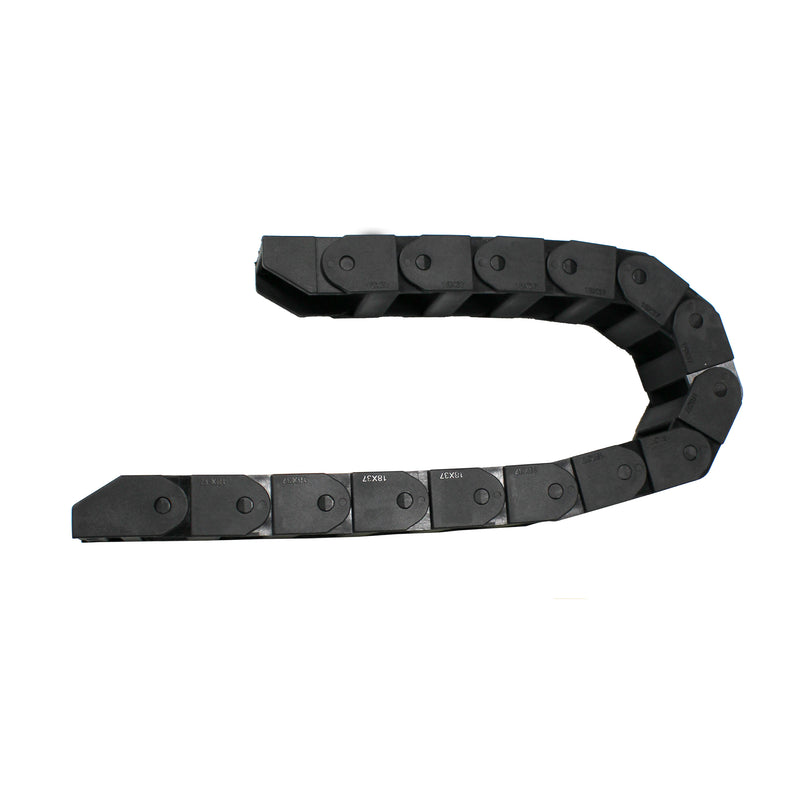 Machine Tool Plastic Towline Drag Chain Black 1540R38 Semi Open