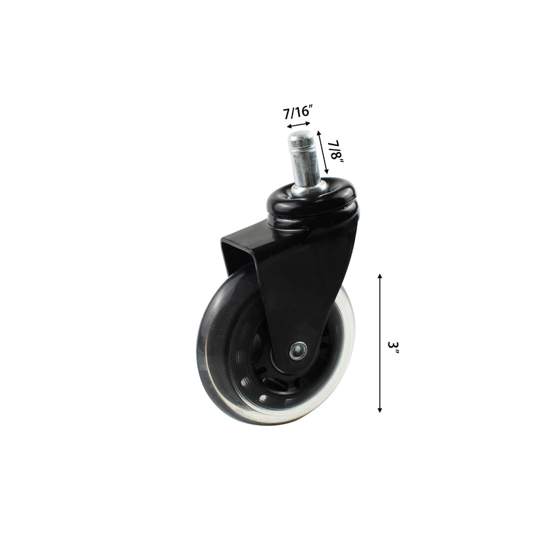 5PCS 3IN Office Chair Caster Wheels Heavy Duty Universal Fit
